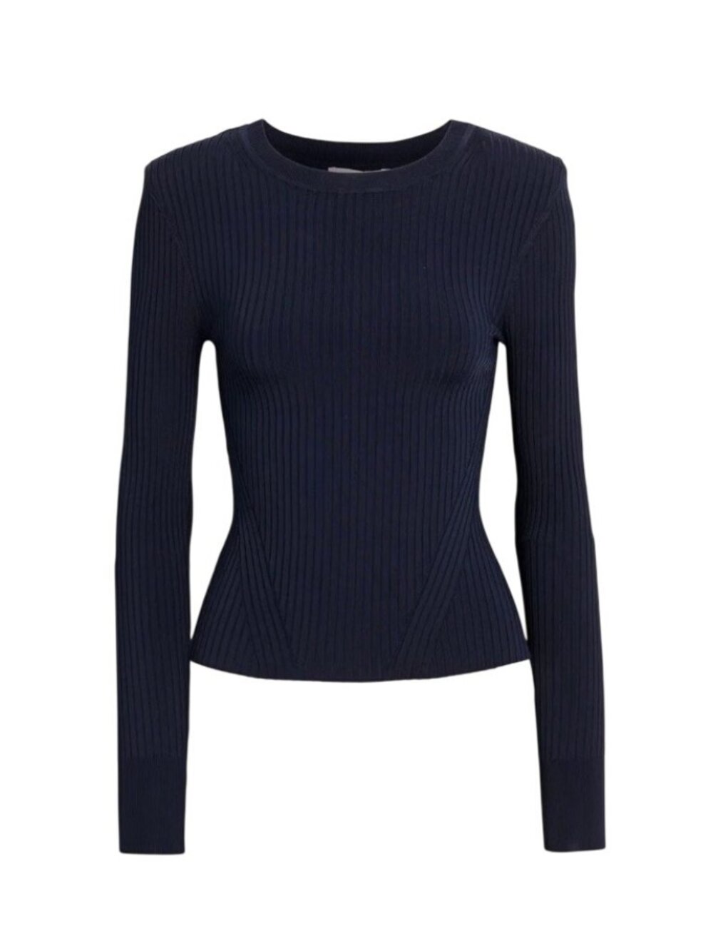 Veronica Beard Acara Ribbed Pullover Sweater Top Women's Sz M Navy Blue NWT$348
